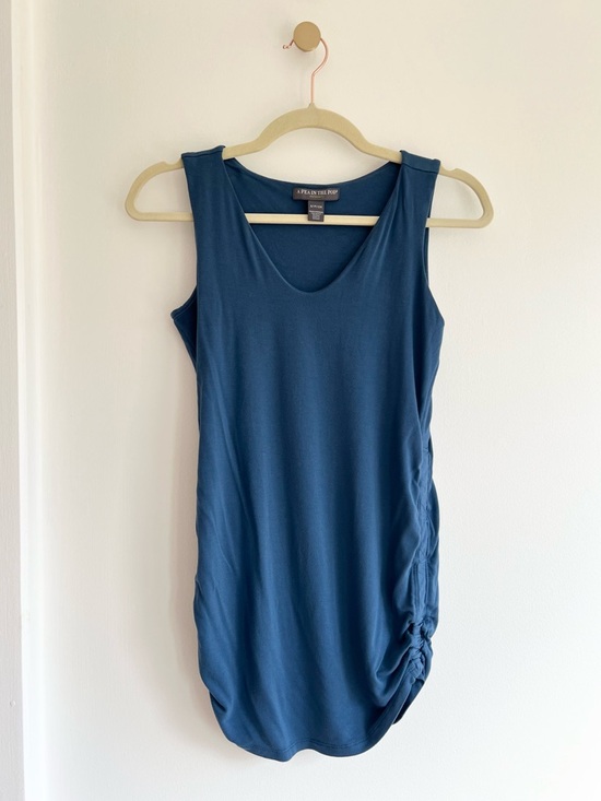 A Pea in the Pod Tops - A Pea in the Pod Teal-Blue Maternity Tank with Side Ruching | Women’s S